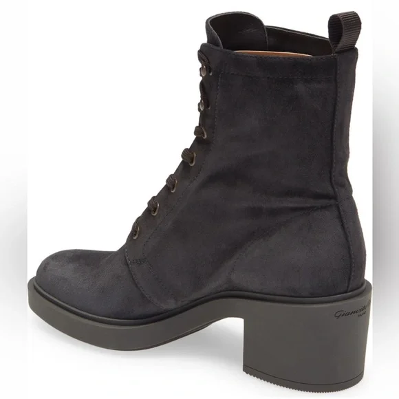 Gianvito Rossi Foster Combat Suede Ankle Boots - Picture 3 of 7